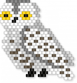 White polar owl - white,gray,beige,tan