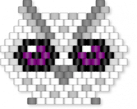 Owl head - beige, gray, white