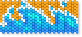 Beach Wave Cuff - light blue, orange