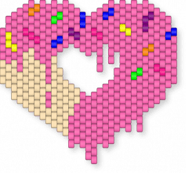 doughnut heart - pink,beige,cotdhearts