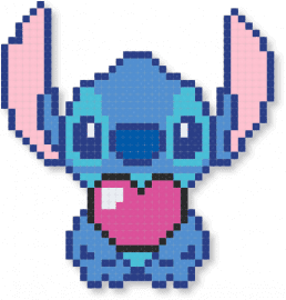 Stitch Love - blue, light blue