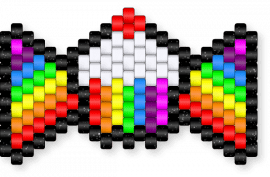 Rainbow Cupcake Bow / Bowtie - bow, bowtie, cupcake, cute, food, orange, pink, rainbow, red, scene, yellow