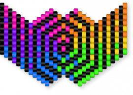 Rainbowmask 2 - black,pink,green,colorful,mask,kandi,rainbow,spiral