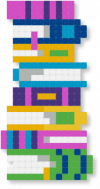 Books - blue, colorful, orange, pink