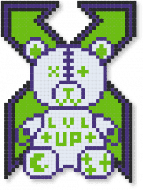 Excision x Level Up Bear - green, purple