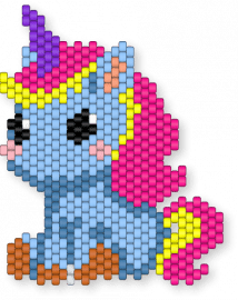 Unicorn v2 - light blue, pink