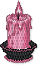 Pink & black candle - pink