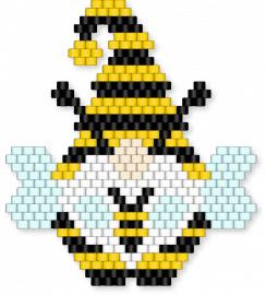 Gnome bumblebee - white, yellow