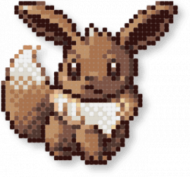 March 11, 2025 Pattern of the Day: Eevee  (more colors version) - PKMN Gold by gunkworx