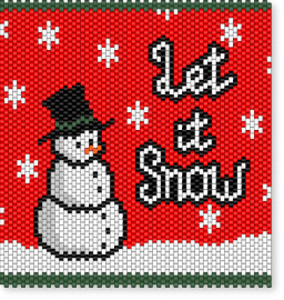 Let it Snow Tapestry - christmas, holiday, red, snow, snowflake, snowman