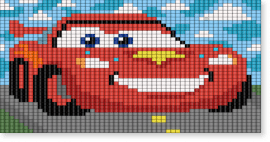 lightening mcqueen - gray, light blue, red