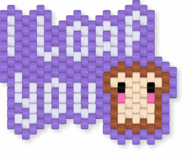 i loaf you :) - bread, charm, cute, food, i loaf you, love, purple, sign, toast