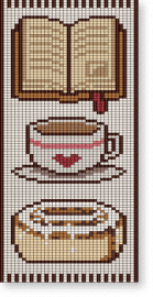 Simple Pleasures Tapestry - beige, book, brown, simple, tapestry, tea, treat, white