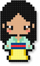Mulan - black, character, chibi, disney, movie, mulan, princess, tan, teal, yellow