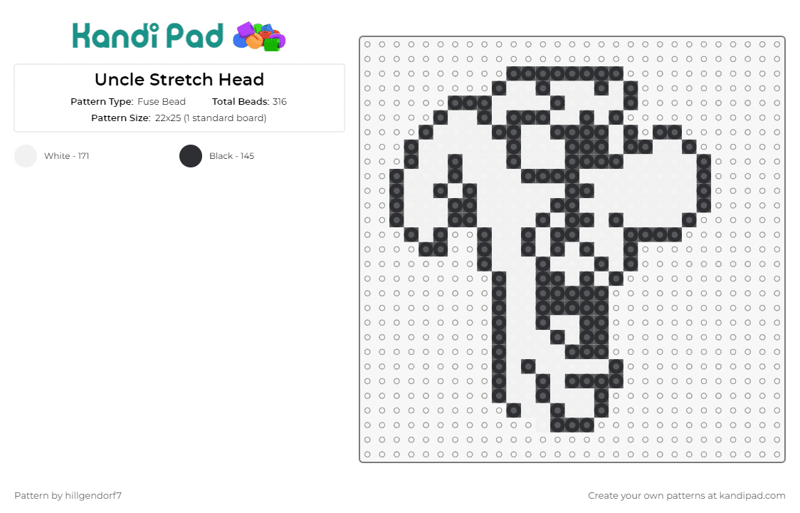 Uncle Stretch Head - Fuse Bead Pattern by hillgendorf7 on Kandi Pad - uncle stretch,casper,ghost
