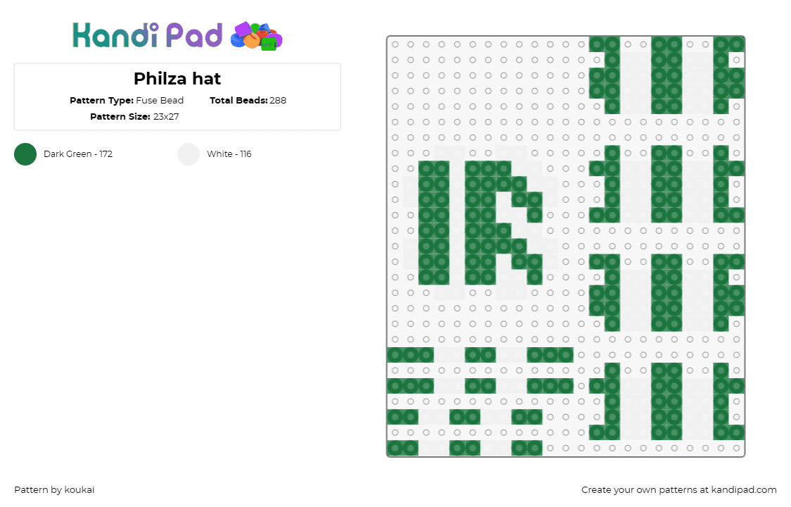 Philza hat - Fuse Bead Pattern by koukai on Kandi Pad - philza,minecraft,3d,hat,video games