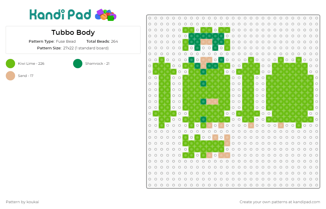 Tubbo Body - Fuse Bead Pattern by koukai on Kandi Pad - minecraft,tubbo,videogames