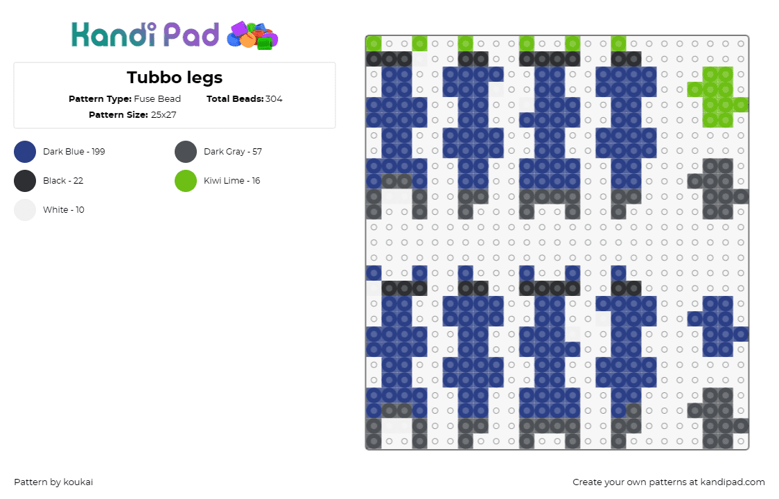 Tubbo legs - Fuse Bead Pattern by koukai on Kandi Pad - minecraft,tubbo,videogames