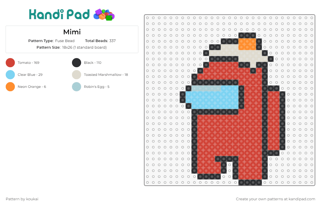 Mimi - Fuse Bead Pattern by koukai on Kandi Pad - among us,video games