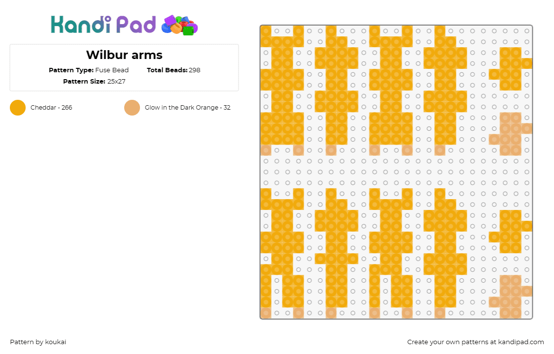 Wilbur arms - Fuse Bead Pattern by koukai on Kandi Pad - minecraft,wilbur,videogames