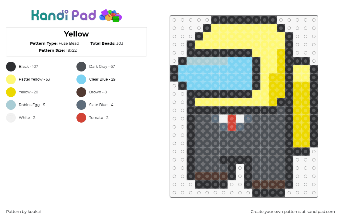 Yellow - Fuse Bead Pattern by koukai on Kandi Pad - among us,video games
