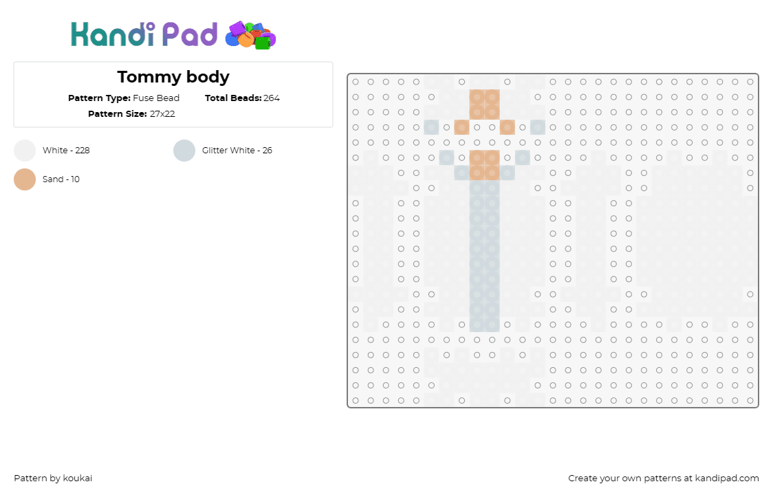 Tommy body - Fuse Bead Pattern by koukai on Kandi Pad - tommy,minecraft,3d,video games