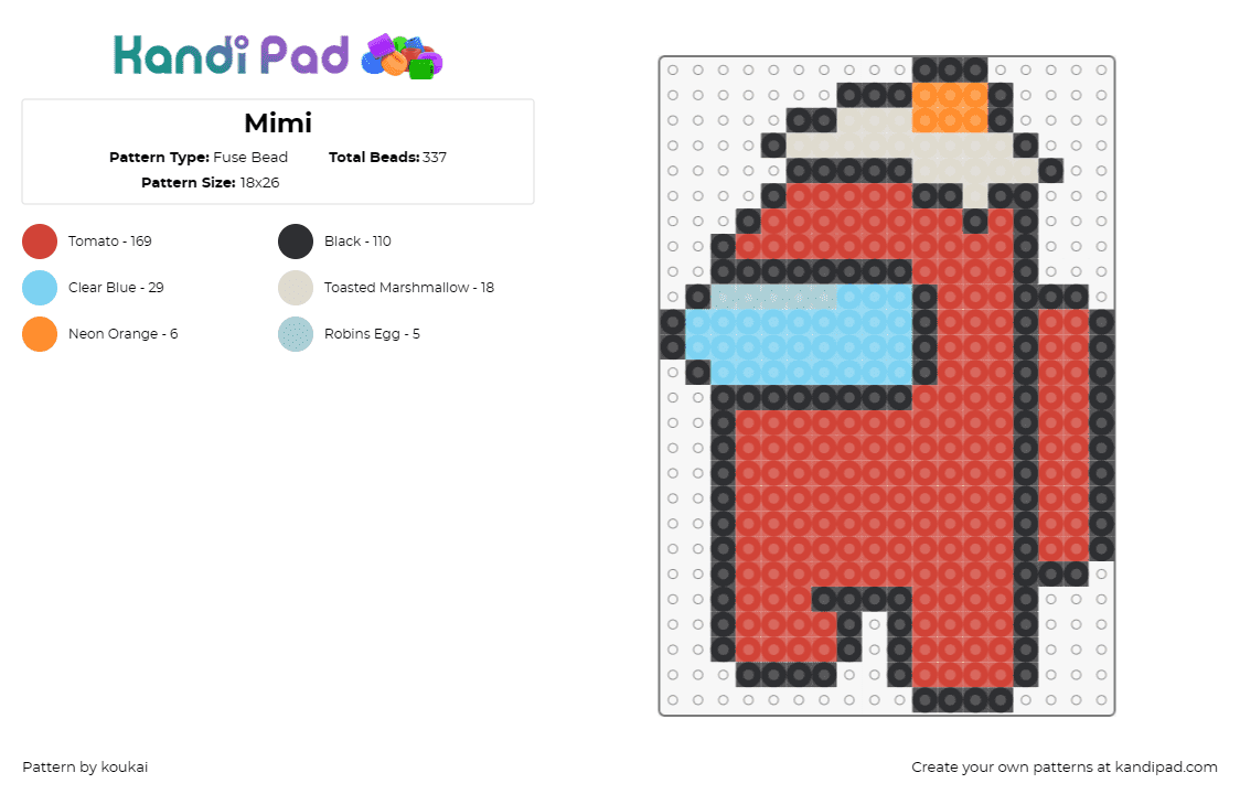 Mimi - Fuse Bead Pattern by koukai on Kandi Pad - among us,video games