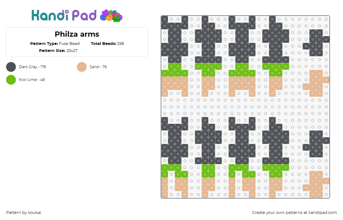 Philza arms - Fuse Bead Pattern by koukai on Kandi Pad - minecraft,philza,videogames