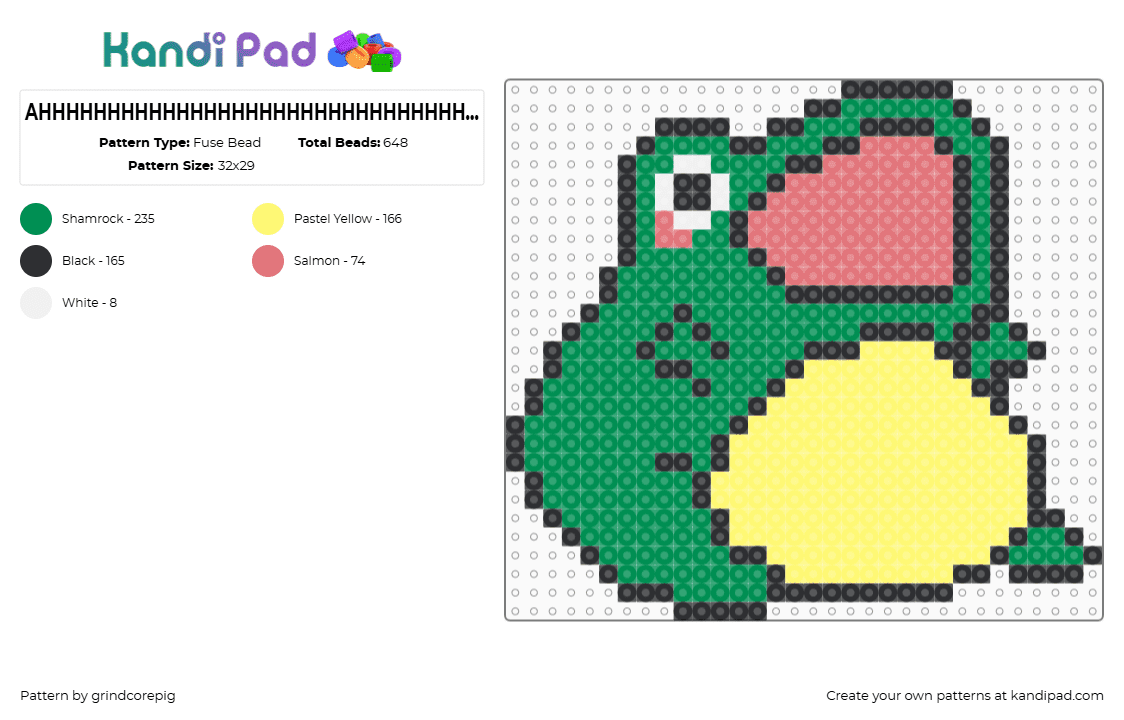 AHHHHHHHHHHHHHHHHHHHHHHHHHHHHHHHHHHHHHHHHHHHHHHHHHHHHHHHH - Fuse Bead Pattern by grindcorepig on Kandi Pad - yellow,green