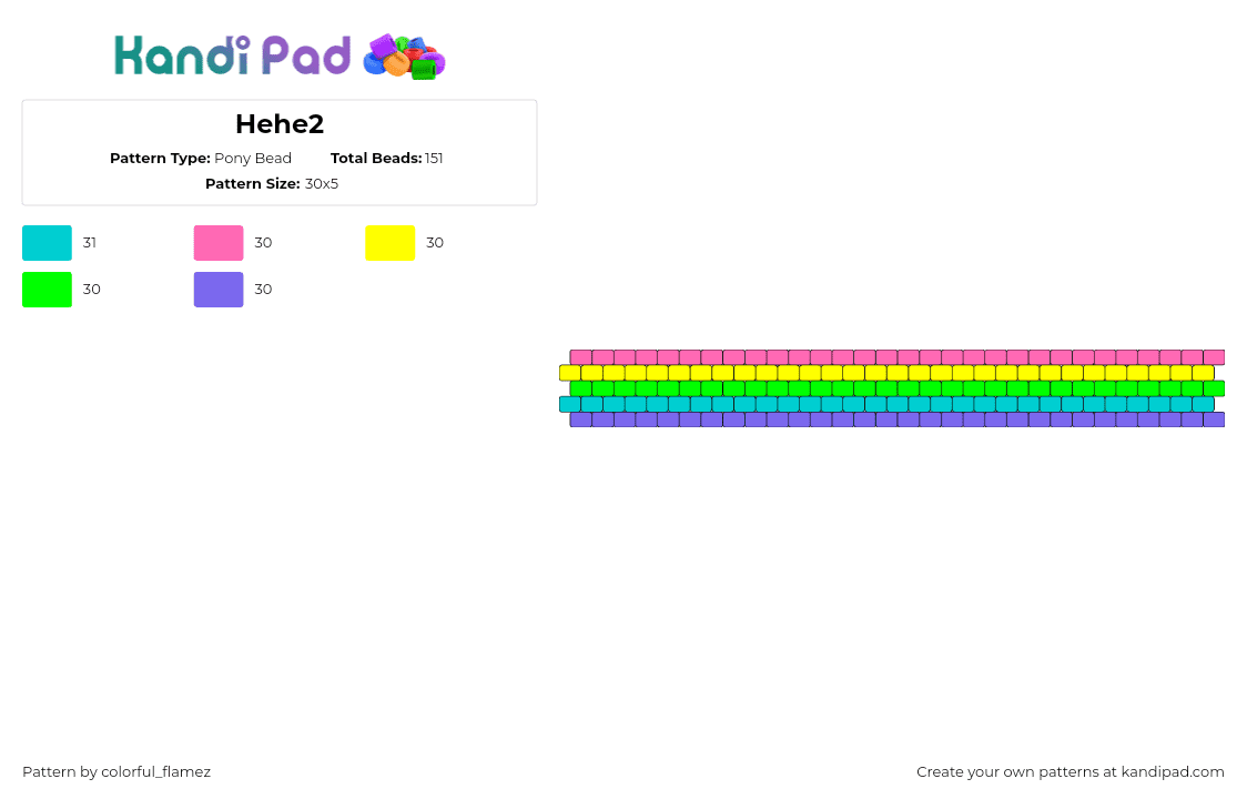 Hehe2 - Pony Bead Pattern by colorful_flamez on Kandi Pad - 