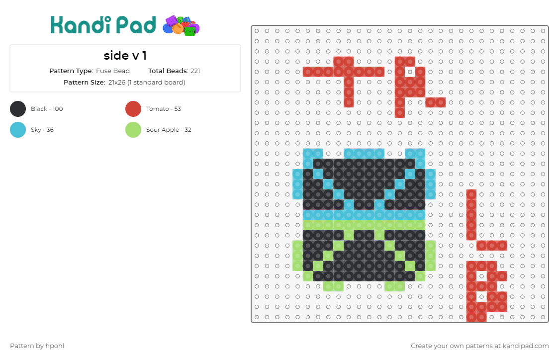side v 1 - Fuse Bead Pattern by hpohl on Kandi Pad - box,panel