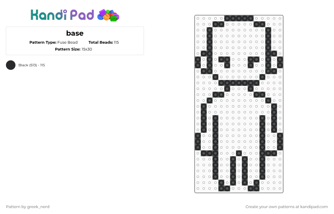 base - Fuse Bead Pattern by greek_nerd on Kandi Pad - black