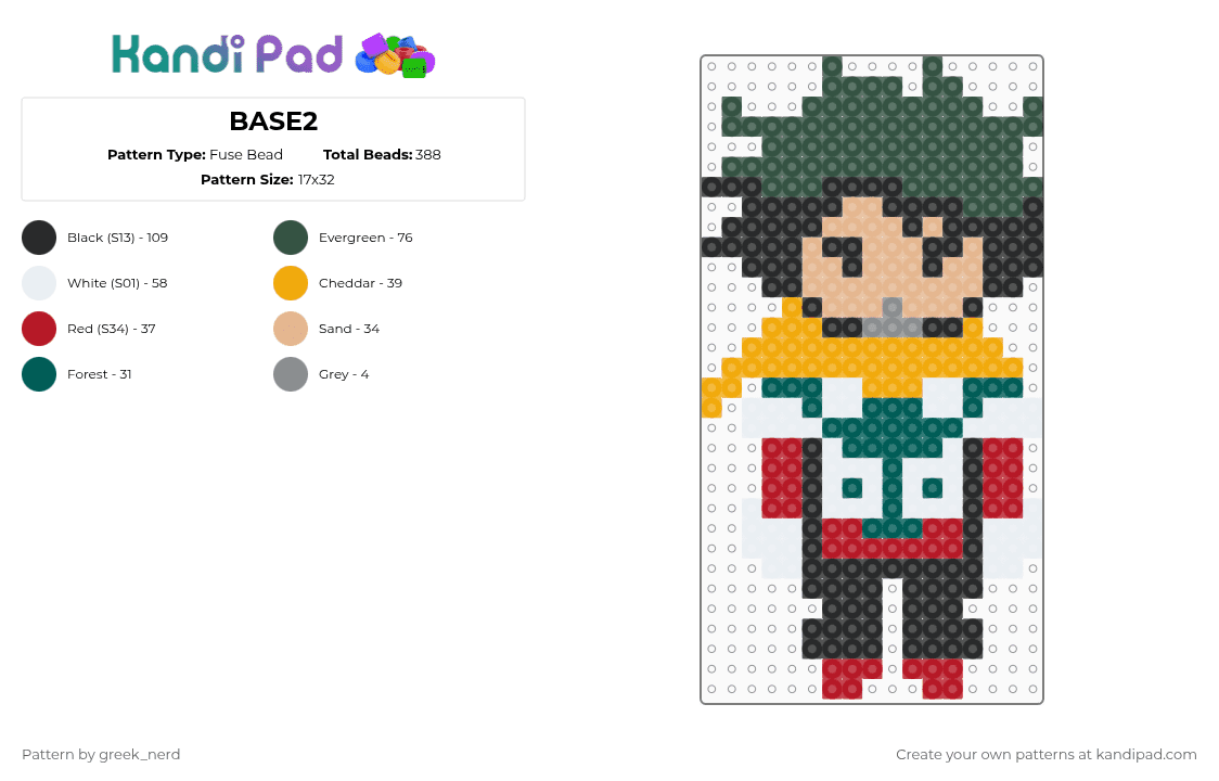 BASE2 - Fuse Bead Pattern by greek_nerd on Kandi Pad - black