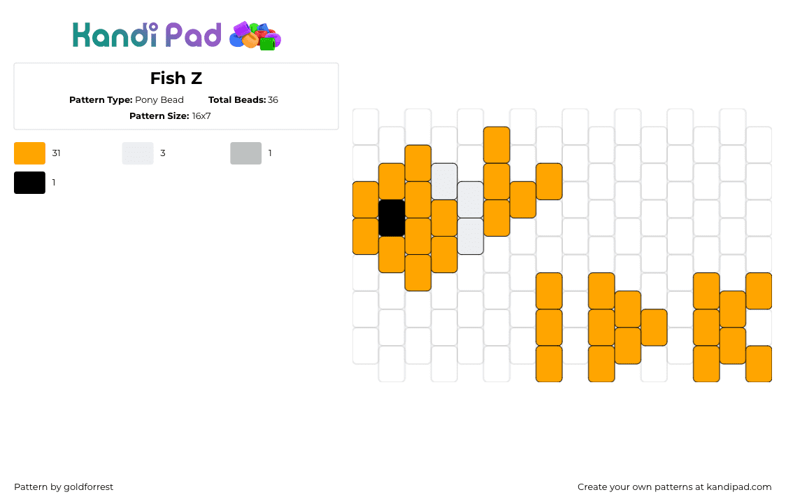 Fish Z - Pony Bead Pattern by goldforrest on Kandi Pad - 
