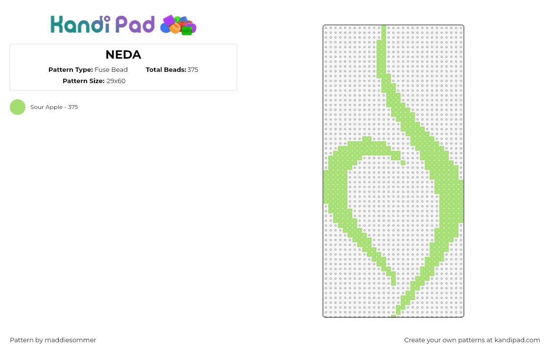 NEDA - Fuse Bead Pattern by maddiesommer on Kandi Pad - 