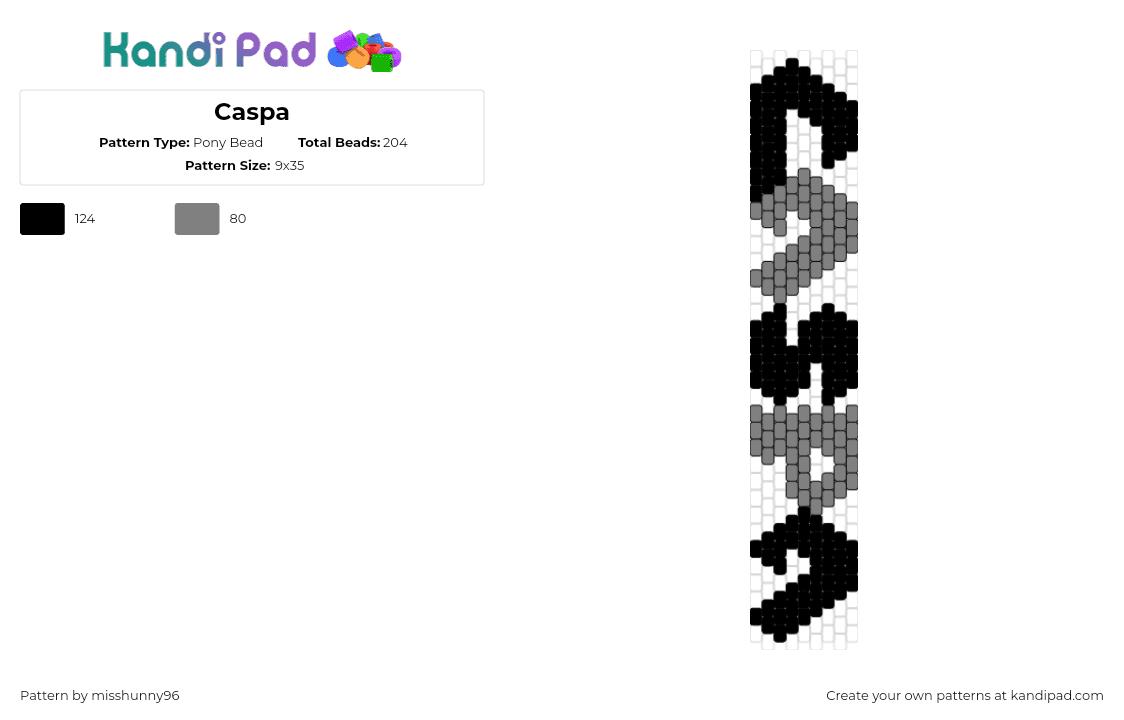 Caspa - Pony Bead Pattern by misshunny96 on Kandi Pad - caspa,logo,text,dj,music,edm,dubstep,grayscale,black