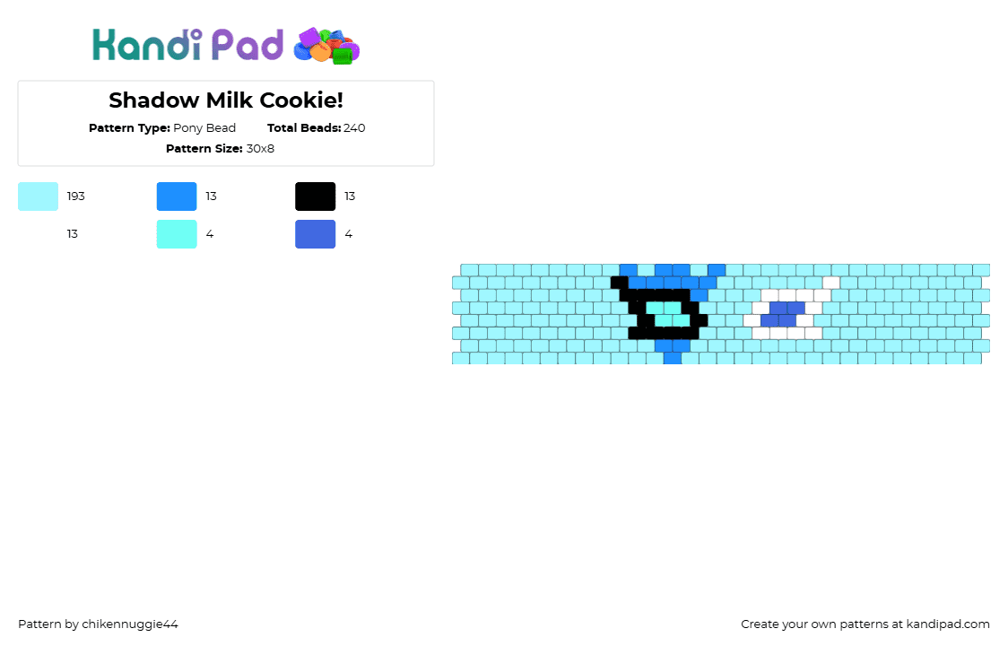 Shadow Milk Cookie! - Pony Bead Pattern by chikennuggie44 on Kandi Pad - 