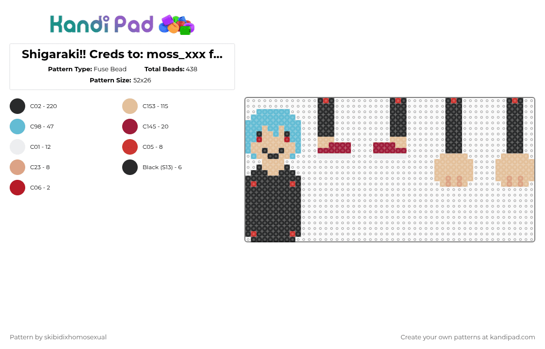 Shigaraki!! Creds to: moss_xxx for the base - Fuse Bead Pattern by skibidixhomosexual on Kandi Pad - black,beige,anime,dangle,shiggy,shigaraki,tomura,tomura shigaraki,shigaraki tomura,mha
