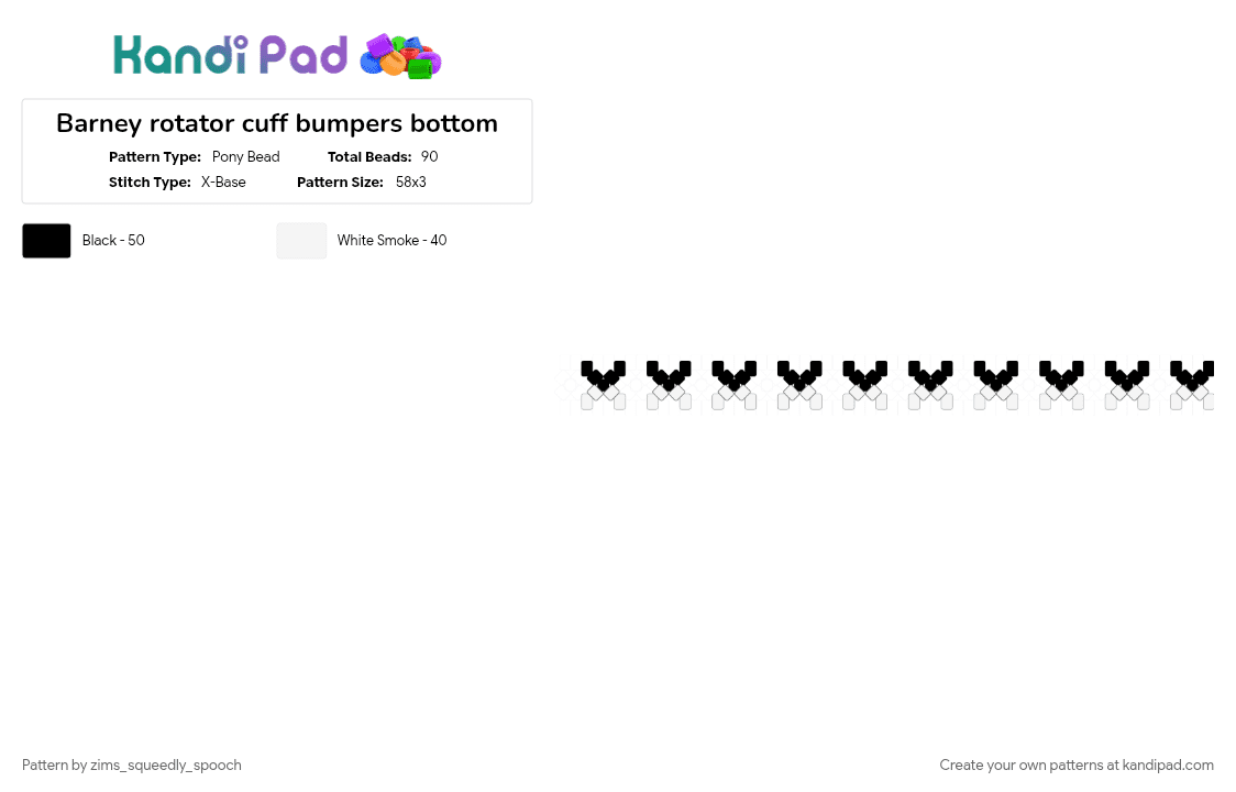 Barney rotator cuff bumpers bottom - Pony Bead Pattern by zims_squeedly_spooch on Kandi Pad - 
