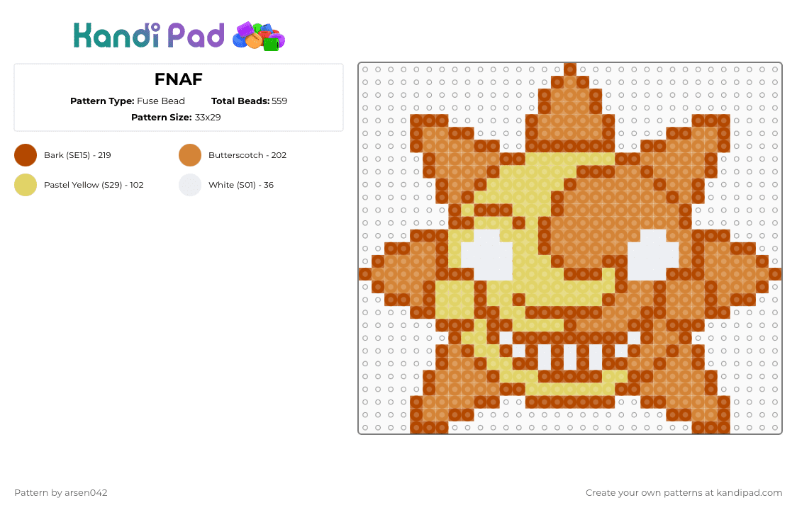FNAF - Fuse Bead Pattern by arsen042 on Kandi Pad - red,orange