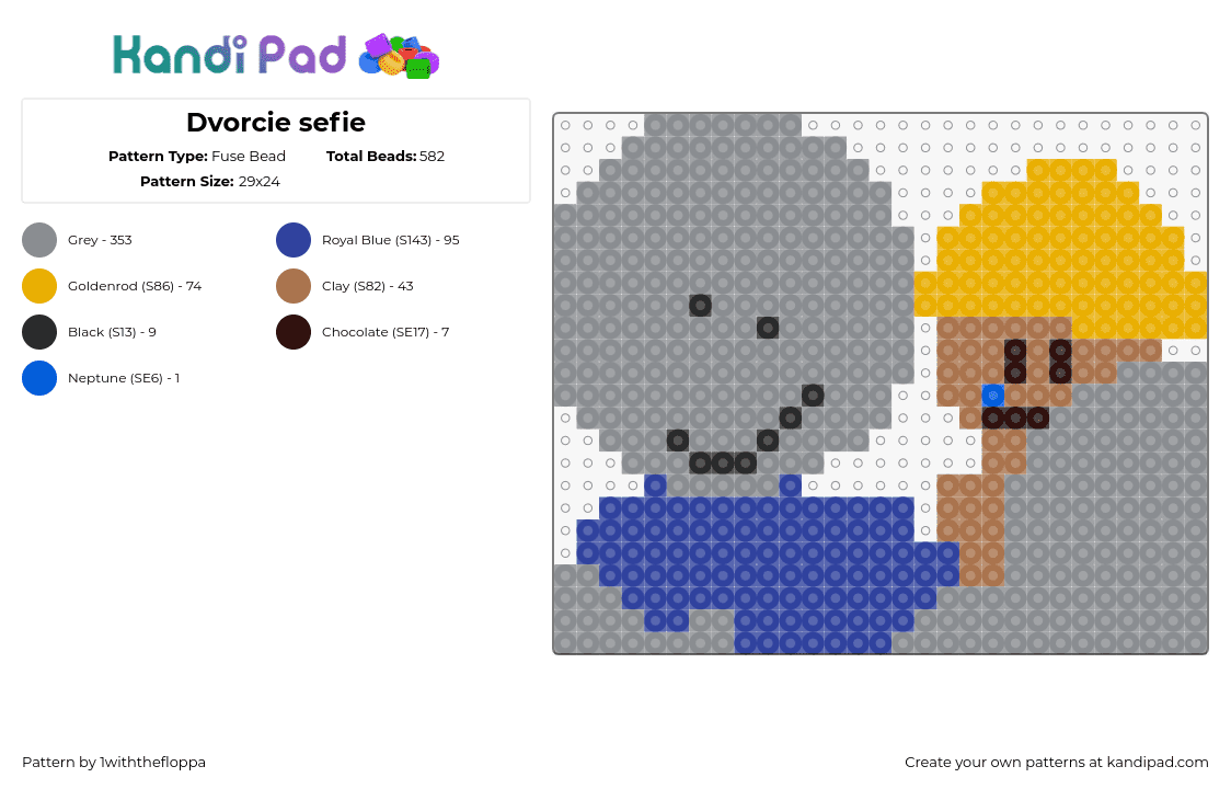 Dvorcie sefie - Fuse Bead Pattern by 1withthefloppa on Kandi Pad - wallter,mannequin mark,regretevator,roblox,npc,video game,gray,blue,orange