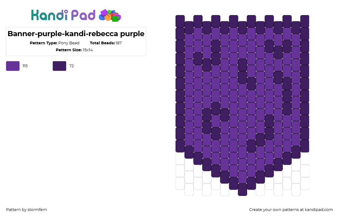 Banner-purple-kandi-rebecca purple - Pony Bead Pattern by stormfern on Kandi Pad - banner,flag,simple,purple