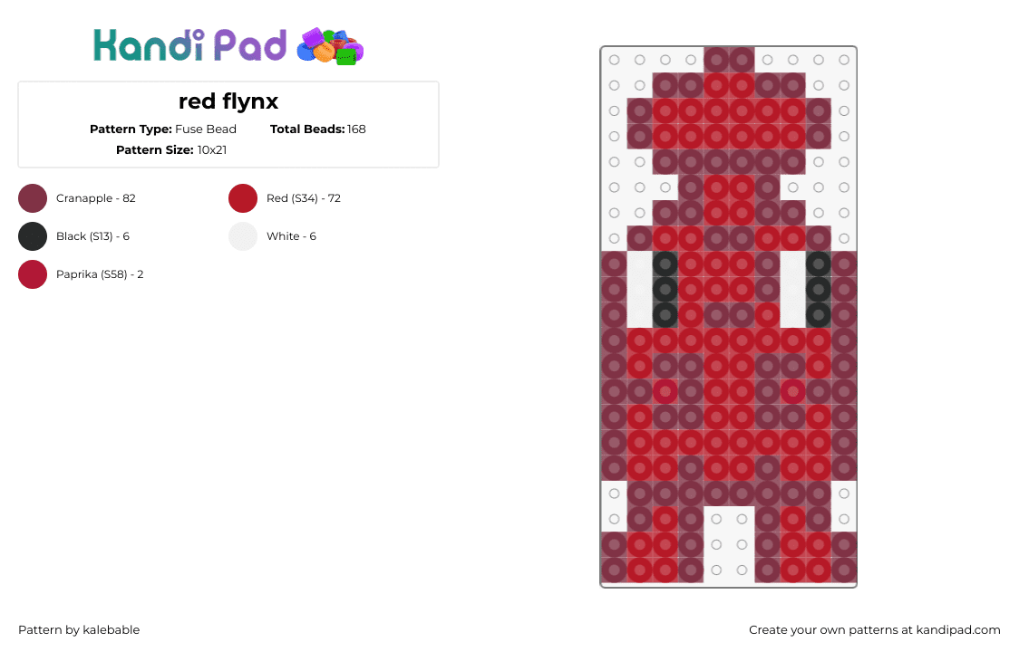 red flynx - Fuse Bead Pattern by kalebable on Kandi Pad - flynx,character,red