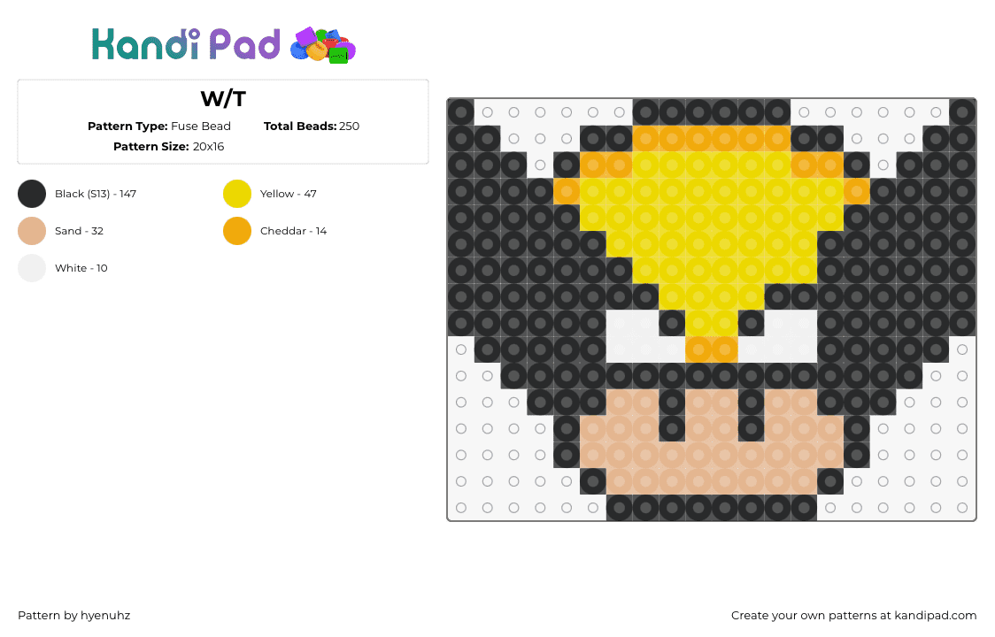 W/T - Fuse Bead Pattern by hyenuhz on Kandi Pad - wolverine,xmen,mushroom,mario,mashup,nintendo,superhero,marvel,comic,head,character,black,yellow,tan