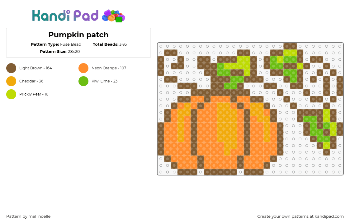 Pumpkin patch - Fuse Bead Pattern by mel_noelle on Kandi Pad - pumpkins,festive