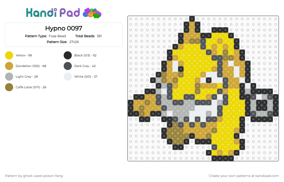 Hypno 0097 - Fuse Bead Pattern by ghost-used-poison-fang on Kandi Pad - orange,yellow