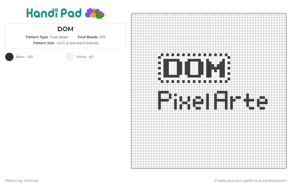 DOM - Fuse Bead Pattern by merlinex on Kandi Pad - pixel art