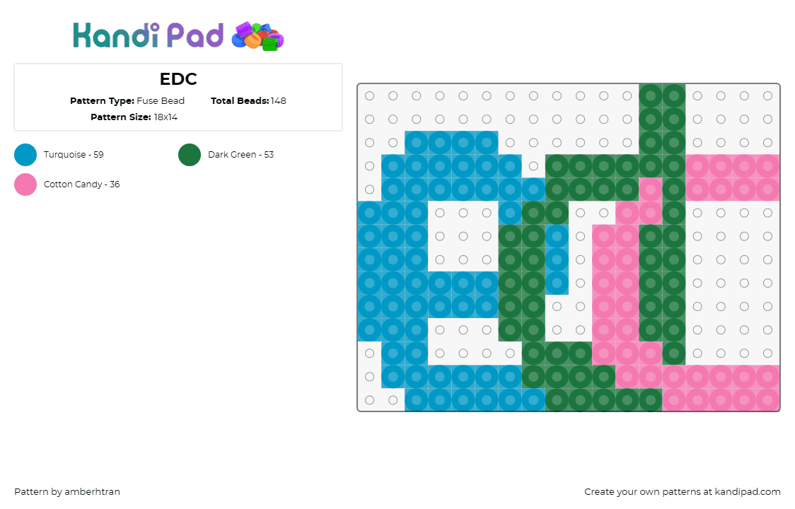 EDC - Fuse Bead Pattern by amberhtran on Kandi Pad - edc,music festival,edm,dj