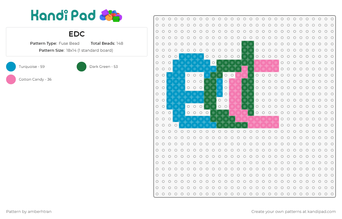 EDC - Fuse Bead Pattern by amberhtran on Kandi Pad - edc,music festival,edm,dj
