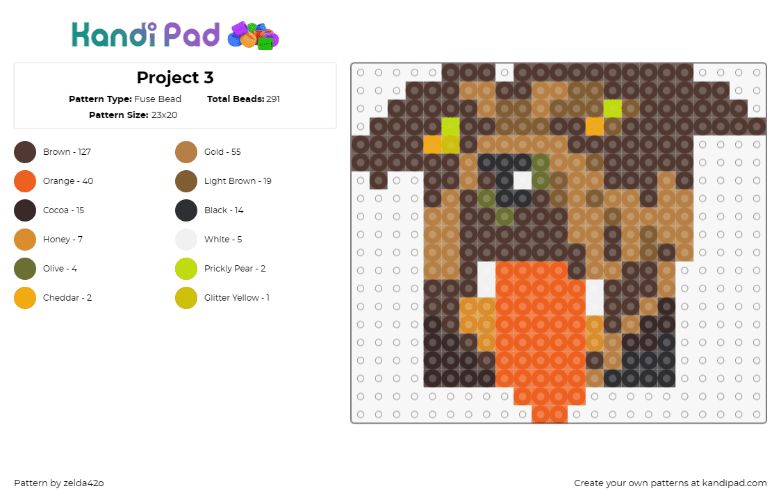 Project 3 - Fuse Bead Pattern by zelda42o on Kandi Pad - dogs,animals